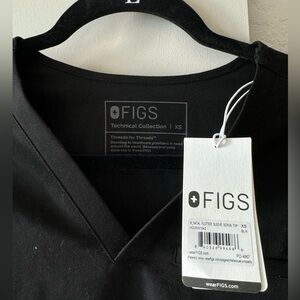 FIGS Black Flutter scrub top